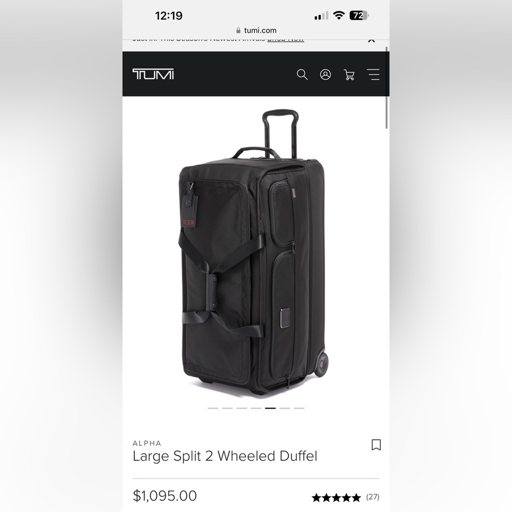 Tumi ALPHA Large Split 2 Wheeled Duffe